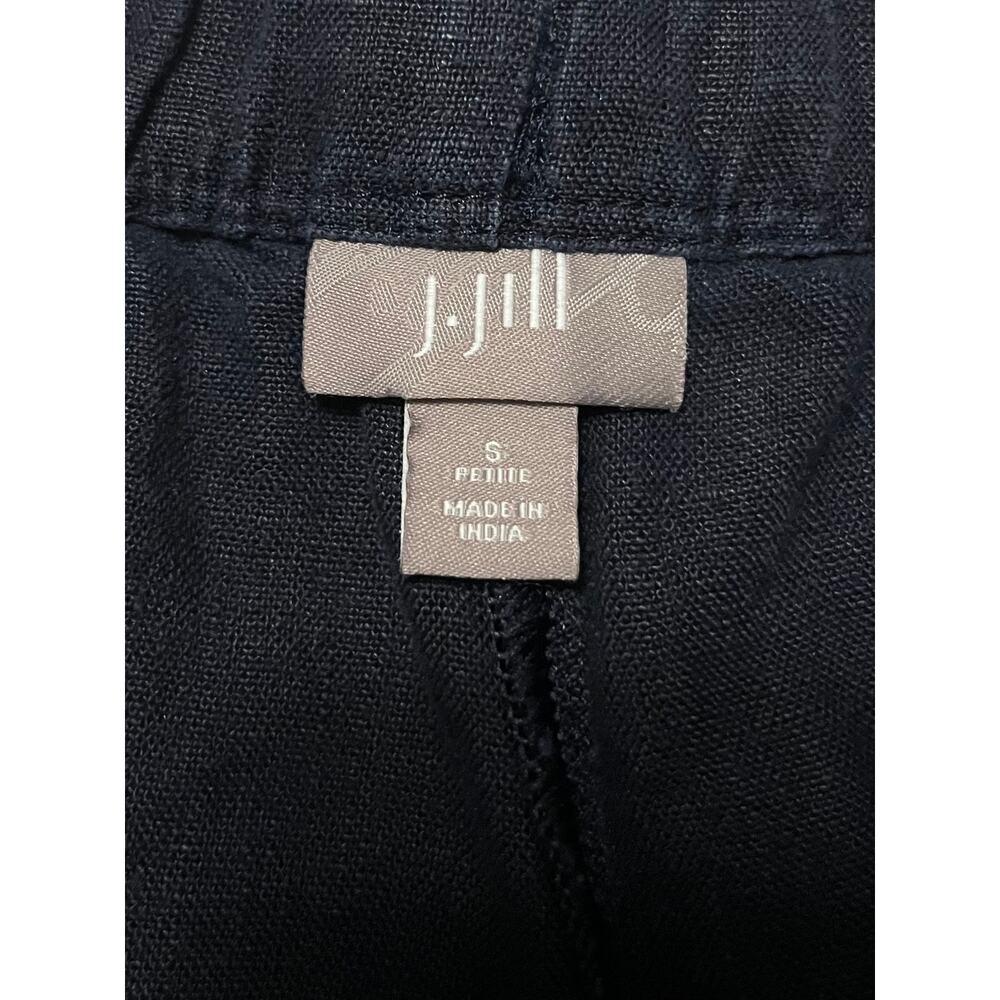 J Jill 100% Linen Stretch Crop Pants Women’s Small Petite Blue Pull-On Wide Leg - Picture 6 of 11